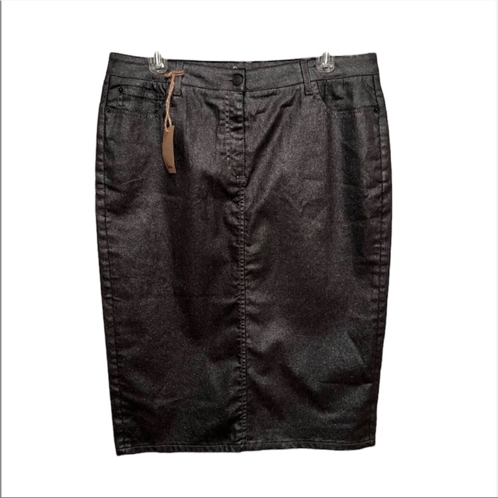 Boden black denim sparkle skirt